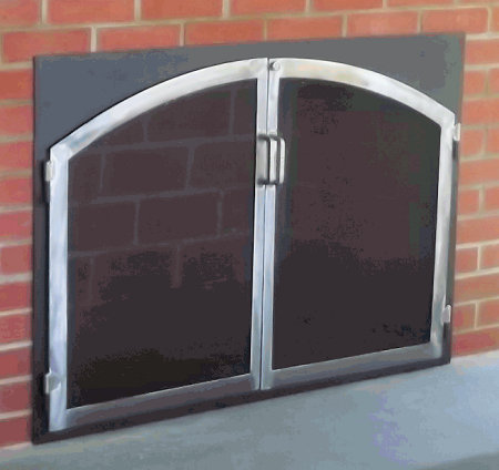 Chatham Square to Arch black frame, with 316 stainless steel twin doors with smoked glass call for pricing